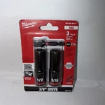 Milwaukee 49-66-4417 3PC Thin Wall Deep Impact Socket Set W/ Hex Adaptor. Fixed Price $13.99.