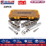 Dewalt 23 Pcs Chrome Drive Socket Set, Sae/metric, 1/2-INCH. Fixed Price $55.99.