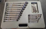 Vintage Craftsman #44128 26 Piece Metric Combination Wrench Set 4MM-22MM. Fixed Price $123.00.