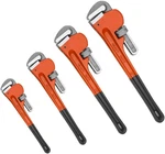 4PCS Pipe Wrench Set, Heat Treated Plumbing W/soft Grip, Adjustable Jaws,. Fixed Price $52.25.