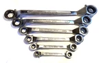 6 Piece Newcon Brand Ratcheting Offset Box Wrench 3/8-1". Fixed Price $75.00.