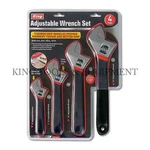 King 4PC 6"8"10''12'' Adjustable Wrench Set Steel W/ Cushion Handle. Fixed Price $24.95.