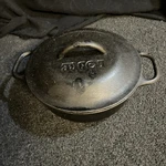 Lodge Qt. Cast Iron Serving Pot 2PS2 Dutch Oven &lid Open Fire Cooking Camping. Fixed Price $41.77.
