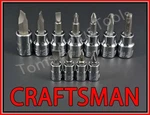 Craftsman 11PC 1/4 3/8 Phillips Flat Blade Screwdriver Socket Wrench Bit Set. Fixed Price $19.22.
