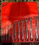 Vintage Snap-on OEX711A 12 Point Combination Wrench Set W/ Roll Bag Very Nice!. Fixed Price $379.95.