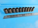 Used, Snap On Tools 1/2 In. Dr.short 12 Pt. Industrial Black Finish Sockets. Fixed Price $159.00.