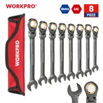Workpro 16PC/8PC Flex-head Ratcheting Combination Wrench Set 5/16 3/4 9-17 Mm. Fixed Price $48.99.