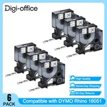 6PK 18051 Ind Heat-shrink Tube 1/4" Blackwhite For Dymo Rhino Pro 1000 5000. Fixed Price $33.03.