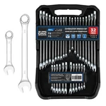 32 Piece Sae & Metric Combination Wrench Set, Cr-v Steel Mirror Chrome Polished. Fixed Price $59.99.