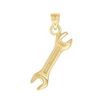 10KT Yellow Gold Mens Open Wrench Tool Charm Pendant. Fixed Price $121.00.