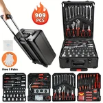 Tool Set Mechanics Kit 909 Pcs Wrenches Socket With Trolley Case Box Silver. Fixed Price $98.00.