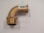 Pipe Hose Adapter Barb Cast Bronze Fitting PTHC2500 2-1/2" Npt 90. Fixed Price $123.95.