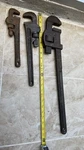 Lot Of 3 Pcs Vintage Ridgid 24", 14" & 10" Heavy Duty Pipe Wrench Tools Usa. Fixed Price $60.00.