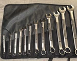 Nos Sears Craftsman 12 Pc Sae Combination Wrench Set 9-47046 + Rollup Pouch. Fixed Price $89.95.