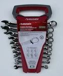 Husky 10 Piece Metric Universal Combination Wrench Set Euc. Fixed Price $24.95.