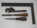 Lot Of 4 Vintage Antique Tools Walworth Monkey Wrench Stanley Defiance Ruler. Fixed Price $14.99.