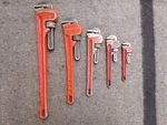 Ridgid Craftsman Sears 5 Pc. Pipe Wrench Set 24" 18" 14" 10" Vintage. Fixed Price $150.00.