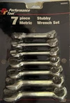 Performance Tool 7 Piece Metric Stubby Wrench Set Sealed. Fixed Price $10.00.