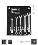 Hart 5-PIECE Flex Head Ratcheting Set, Metric Wrenches HHPWRW109. Fixed Price $45.00.