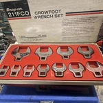 Snap-on 211FCO 11PC 3/8IN Drive Sae Crowfoot Wrench Set Steel Silver/red. Fixed Price $135.00.