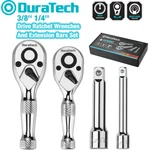 Duratech 4PCS Stubby Ratchet 1/4" 3/8" Sets 72-TOOTH Extension Bar. Fixed Price $18.59.