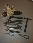 Vtg Mechanics Tool Lot Wrenches Handle Plumb Bob Socket 10PCS. Fixed Price $30.00.
