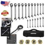 Professional 18PC Metric Ratcheting Wrench Tool Set 6-24MM Cv Steel Bag. Fixed Price $120.87.