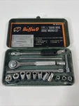 Buffalo Brand 17PC 1/4 Square Drive Socket Wrench Set No. 02-417M Metal Case. Fixed Price $23.98.
