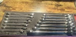 Snap-on Flank Drive Plus Metric Open End Wrench Set 14PCS 10-27MM Chrome Steel. Fixed Price $575.00.