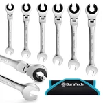 Duratech 6-PIECE Ratcheting Wrench Set With Open Flex-head, Metric Silver. Fixed Price $155.39.