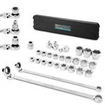 Duratech 27PCS Extra Long Flex Head Ratcheting Wrench Set 8-22MM Socket Adapters. Fixed Price $68.99.