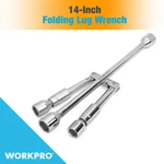 Workpro 14INCH Universal Folding Lug Wrench 4-WAY Cross Drop Forged Steel. Fixed Price $12.99.