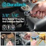 Duratech 4PCS Stubby Ratchet 1/4" 3/8" Sets Extension Bar 72-TOOTH. Fixed Price $22.99.
