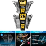 26PC Metric Standard Ratcheting Wrench Set Combination Tool Organizer. Fixed Price $259.99.
