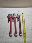 3 Reed RF10 Operator's Pipe Wrenchs. Fixed Price $240.00.