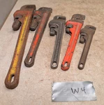 5 Vintage Railroad Shop Pipe Wrench Us Ridgid 18" - Collectible Tool Lot W4. Fixed Price $69.99.