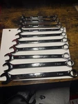 Snap On Tools New OEXM710B Piece 10-19MM 12-PT Flank Drive Combo Wrench Set. Fixed Price $325.00.