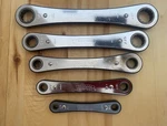 Vintage Craftsman 5-PIECE Box End Ratchet Wrench Set With Pouch, #9-4368. Fixed Price $36.00.