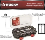 Husky 3/8 In. Drive Ratchet Sae/metric Standard Socket Set (24-PIECE). Fixed Price $30.00.