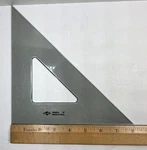 Alvin SK450-8, 8" Smoke-tint Triangle Drafting Math Geometry Tool 45/90 Vtg.. Fixed Price $9.95.