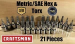 Craftsman Evolv 21 Pc. Torx, Bit 3/8" Socket Set T15-T50, Metric & Sae Brand New. Fixed Price $54.99.