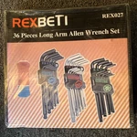 Rexbeti 36 Pieces Long Arm Allen Wrench Set 027 (new) Factory Sealed. Fixed Price $42.95.