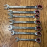 Powerbuilt 7 Piece Metric 100 Tooth Ratcheting Wrench Set. Fixed Price $48.00.