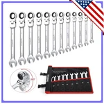 Heavy-duty Metric Flex-head Ratcheting Wrench Set 12PCS Combination Spanner Kit. Fixed Price $30.39.