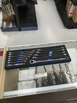 Blue Power 12PC Metric 8-19MM Combination Ratcheting Wrench Set 239193. Fixed Price $150.00.