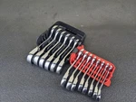 #BO791 Mac Tools SRWMS214PTA Metric Stubby 12 Point Ratcheting Wrench Set. Fixed Price $299.95.