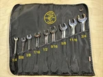 Klein Tools 68402 9-PIECE Sae 12-POINT Combination Wrench Set 1/4"-3/4" & Roll. Fixed Price $65.00.
