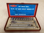 Hot Forged Tools Stock No. 1162 16-PC. 1/4" Drive Socket Wrench Set. Fixed Price $22.99.