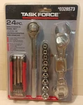 Task Force 24 Pc. Mechanics Tool Set Sockets Ratchet Wrench Hex Keys #0328573. Fixed Price $7.00.