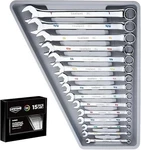 Max Grip 15PCS Professional Sae Combination Wrench With Long Pattern Offset. Fixed Price $114.45.